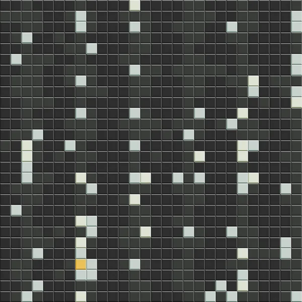 Skala Szara Jedną Żółtą Kwadratową Mozaiką Tła Ceramika Streszczenie Pikseli — Zdjęcie stockowe