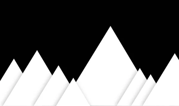 Illustration Berg Scen Geometriska Former Med Triangel Svart Isolerad Bakgrund — Stockfoto