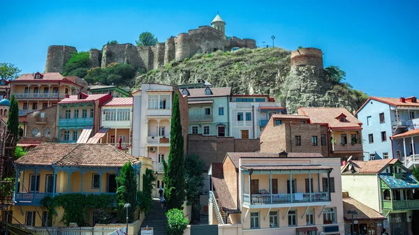 Balkon ve Narikala kale Tiflis, Gürcistan