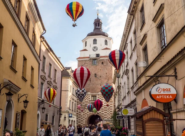 Mountebanks Carnaval in de oude stad Lublin — Stockfoto