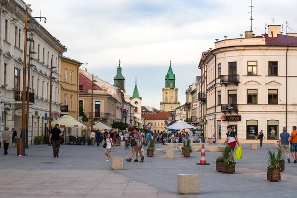 Lokietka vierkant en oude stad Lublin stad — Stockfoto