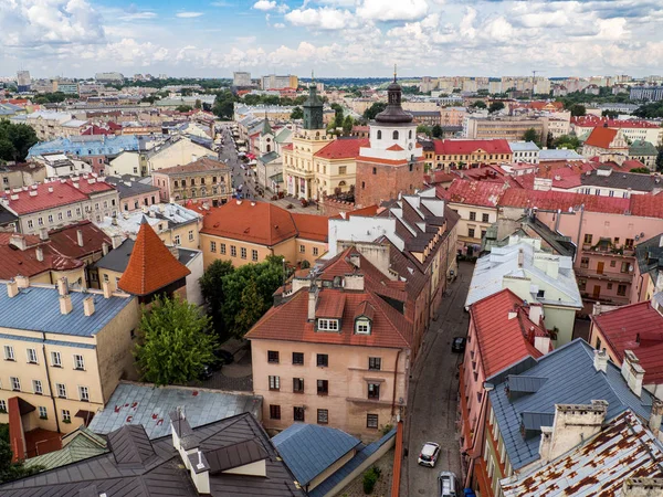 Lublin staré město s ptačí perspektivy — Stock fotografie