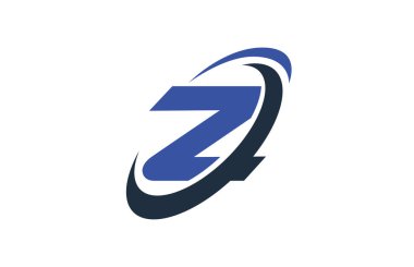 Z mavi Swoosh küresel dijital iş mektup Logo