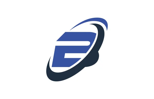 Azul Swoosh Global Digital Business Letter Logo —  Vetores de Stock