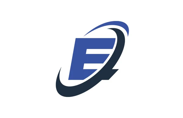 Blauw Swoosh Logo Van Wereldwijde Digitale Business Letter — Stockvector