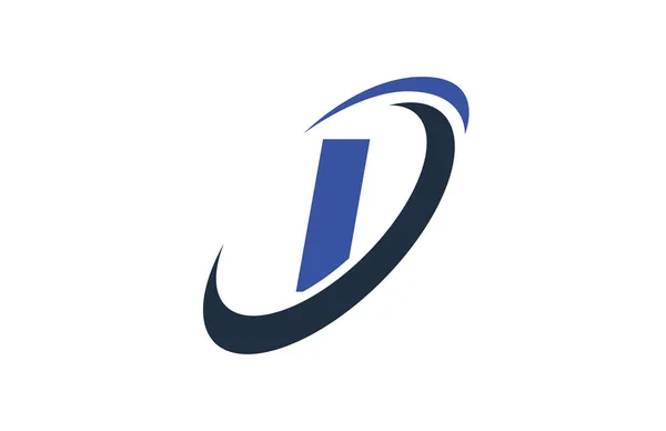 Jag Blå Swoosh Global Digital Affärsverksamhet Brev Logotyp — Stock vektor
