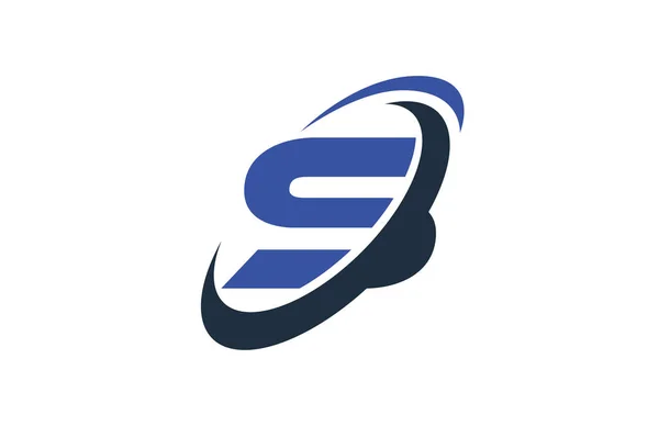 Globální Digitální Obchodní Dopis Logo Swoosh Blue — Stockový vektor