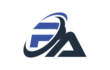 PA mavi Swoosh küresel dijital iş mektup Logo