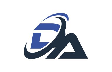 Da mavi Swoosh küresel dijital iş mektup Logo