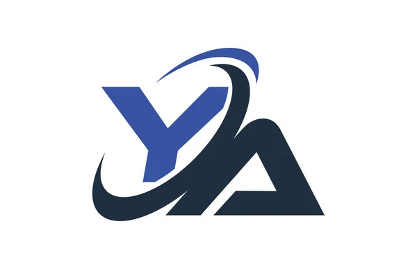 Blå Swoosh Global Digital Affärsverksamhet Brev Logotyp — Stock vektor