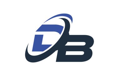 DB mavi Swoosh küresel dijital iş mektup Logo