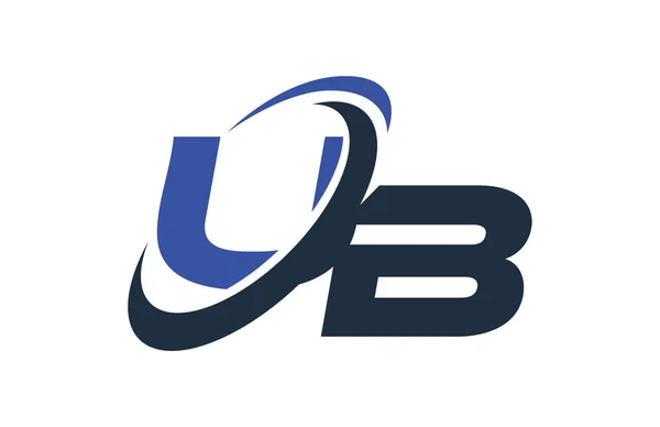 Blue Swoosh Global Digital Business Letter Logo — Vector de stoc