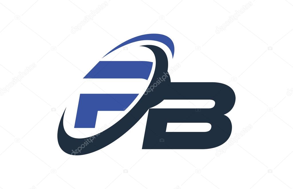 PB Blue Swoosh Global Digital Business Letter Logo