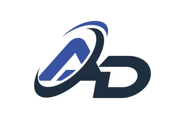 Blue Swoosh Global Digital Affärsverksamhet Brev Logotyp — Stock vektor