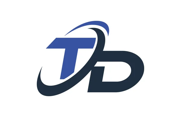 Logo Carta Comercial Digital Global Swoosh Azul — Vector de stock