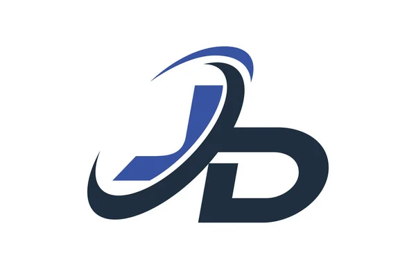 Blau Swoosh Global Digital Business Brief Logo — Stockvektor