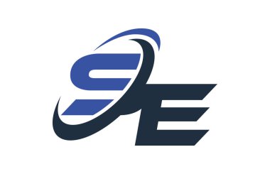 Se Mavi Swoosh küresel dijital iş mektup Logo