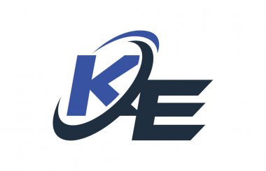 Ke mavi Swoosh küresel dijital iş mektup Logo