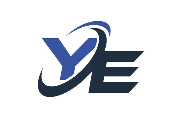 Vós Azul Swoosh Negócio Digital Global Carta Logotipo — Vetor de Stock