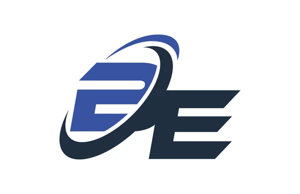 Blue Swoosh Logo Della Lettera Commerciale Digitale Globale — Vettoriale Stock