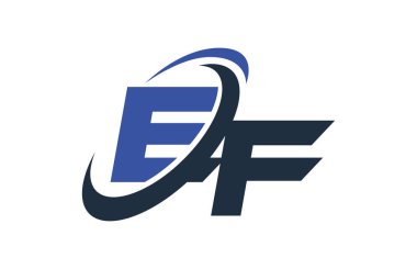 EF mavi Swoosh küresel dijital iş mektup Logo