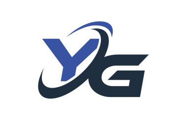 YG mavi Swoosh küresel dijital iş mektup Logo