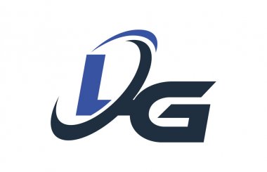 LG mavi Swoosh küresel dijital iş mektup Logo