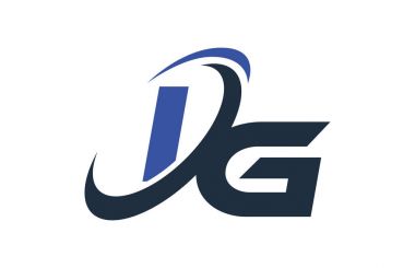 IG mavi Swoosh küresel dijital iş mektup Logo
