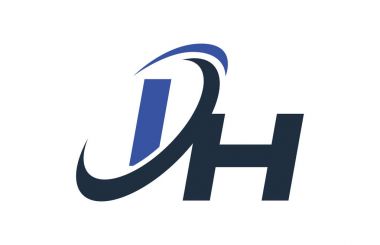 IH mavi Swoosh küresel dijital iş mektup Logo