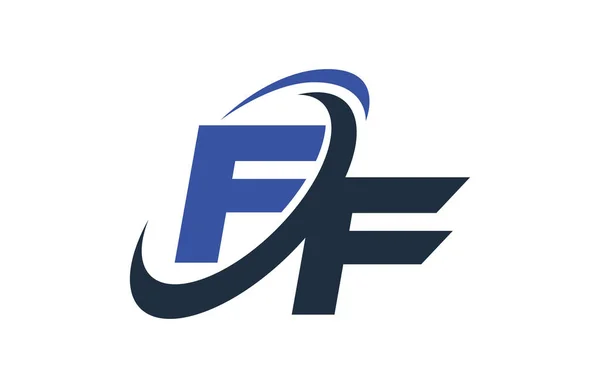 Niebieski Globalnego Biznesu Cyfrowego List Logo Swoosh — Wektor stockowy