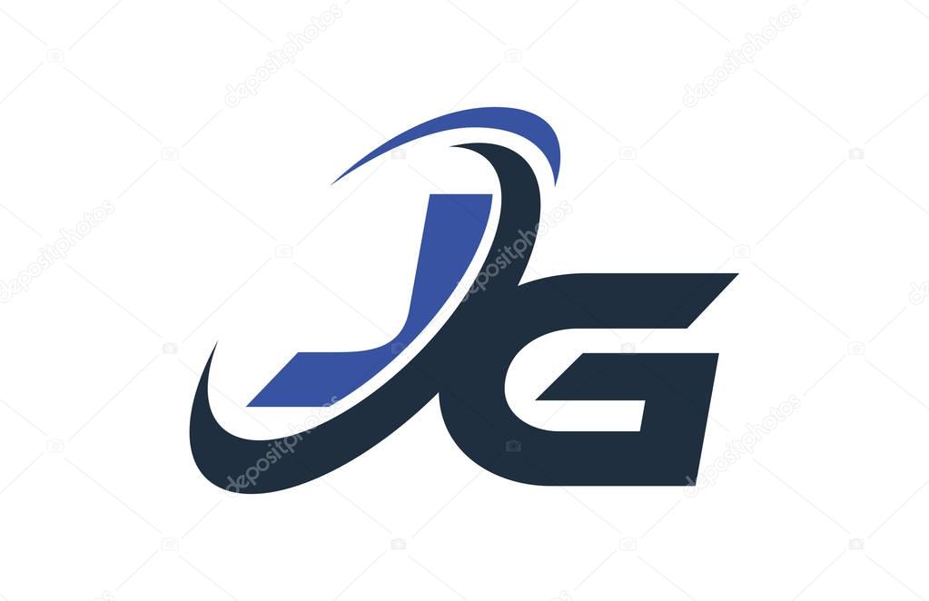 JG Blue Swoosh Global Digital Business Letter Logo