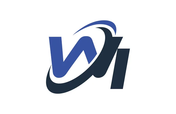 Wlan Blau Swoosh Global Digital Business Brief Logo — Stockvektor