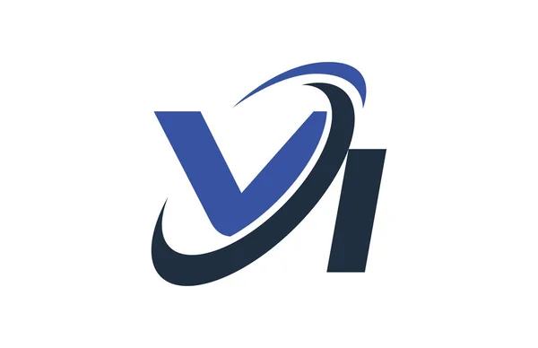 Logo Della Lettera Commerciale Digitale Globale Swoosh Blu — Vettoriale Stock