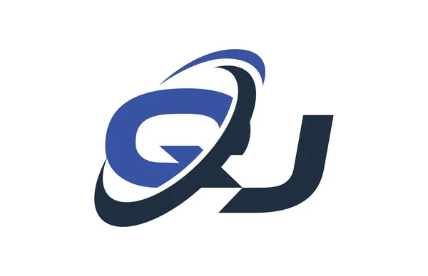 Logo Carta Comercial Digital Global Blue Swoosh — Vector de stock