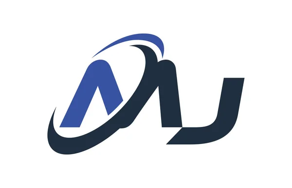 Logo Carta Negocios Digital Global Blue Swoosh — Archivo Imágenes Vectoriales