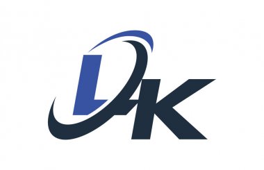Lk mavi Swoosh küresel dijital iş mektup Logo