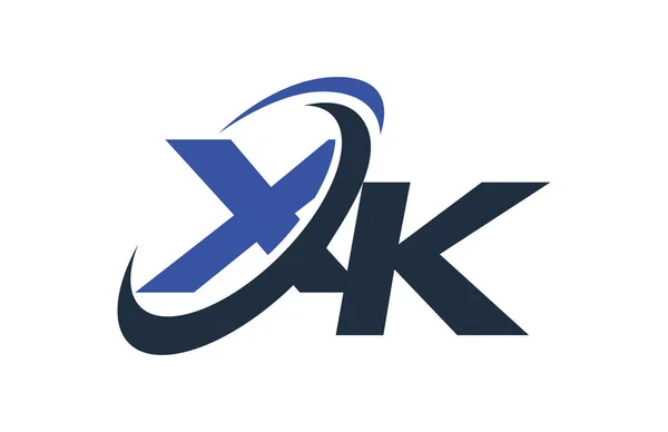 Logo Carta Negocios Digital Global Blue Swoosh — Vector de stock