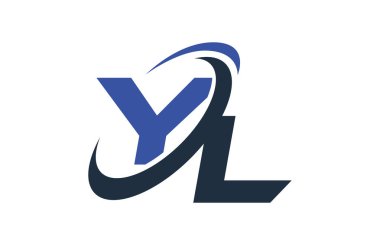 Yl mavi Swoosh küresel dijital iş mektup Logo