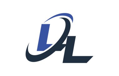 Ll mavi Swoosh küresel dijital iş mektup Logo