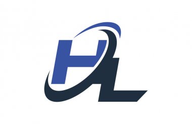 Hl mavi Swoosh küresel dijital iş mektup Logo