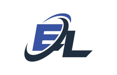 El mavi Swoosh küresel dijital iş mektup Logo