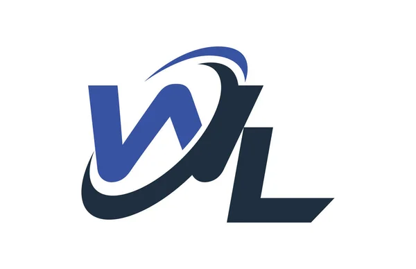 Azul Swoosh Global Digital Business Letter Logo — Vetor de Stock