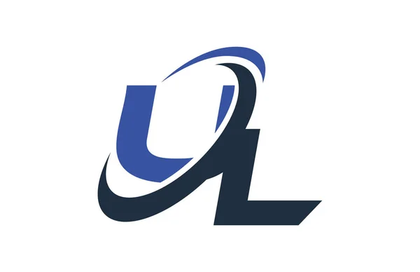 Blue Swoosh Global Digital Business Letter Logo — Vector de stoc