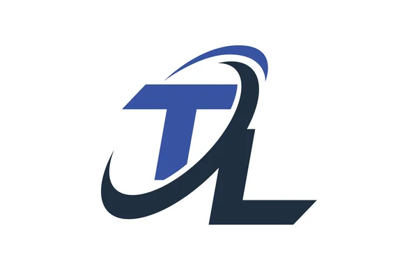 Logotipo Carta Comercial Digital Global Swoosh Azul — Vector de stock