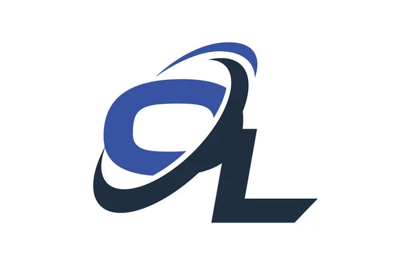 Logo Della Lettera Commerciale Digitale Globale Swoosh Blu — Vettoriale Stock