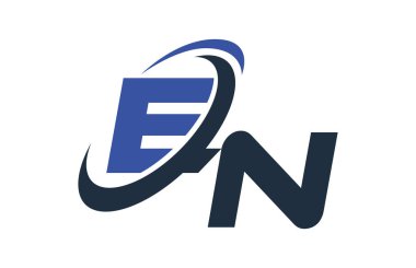 Tr mavi Swoosh küresel dijital iş mektup Logo