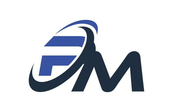 Blue Globalnego Biznesu Cyfrowego List Logo Swoosh — Wektor stockowy