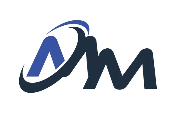 Blue Swoosh Глобальний Логотип Цифрового Ділового Листа — стоковий вектор