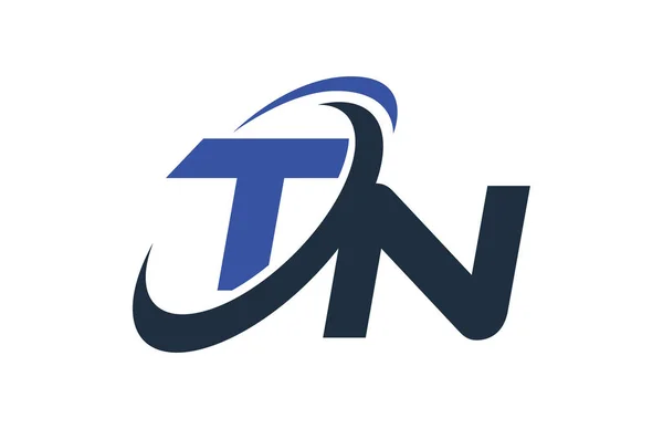 Logo Carta Negocios Digital Global Swoosh Azul — Vector de stock