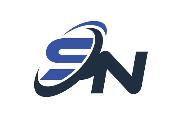 Logotipo Carta Negocios Digital Global Blue Swoosh — Vector de stock